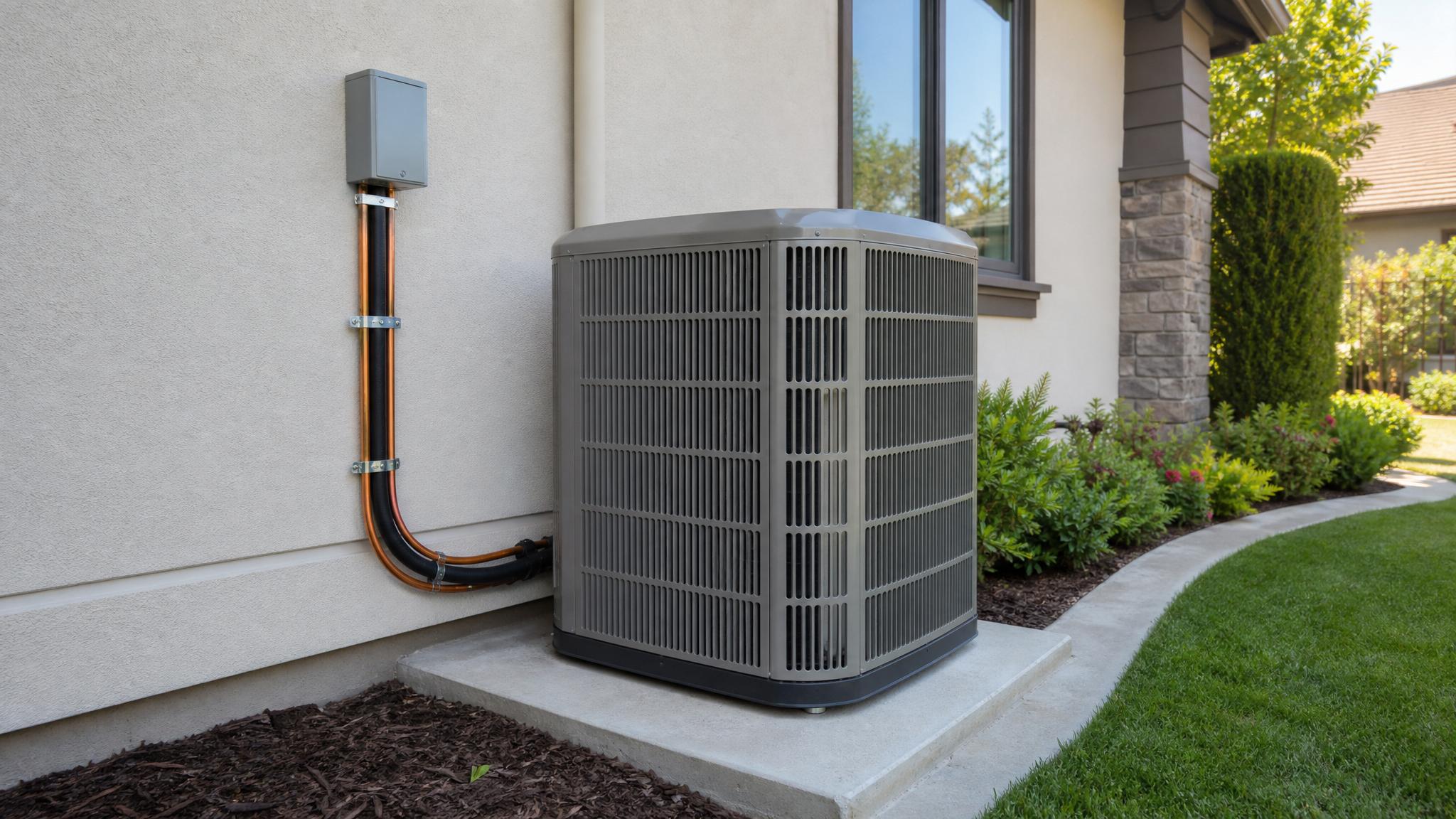 Residential home with outdoor HVAC system
